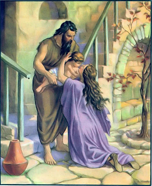 1Ki1717-24 Elijah raises the woman at Zarephath's son.jpg