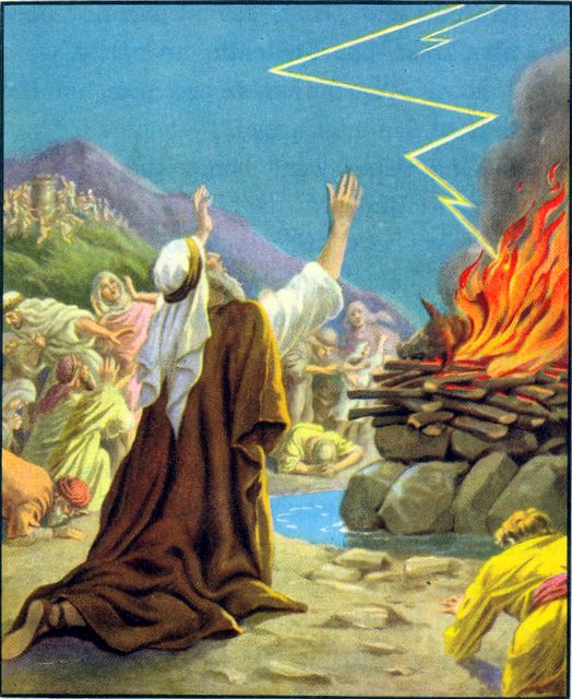 1Ki1831-38 God answers Elijah's prayer and lights the sacrifice.jpg