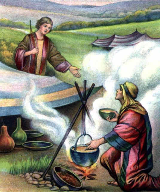 Gen2534-Then Jacob gave Esau bread and pottage of lentils.jpg