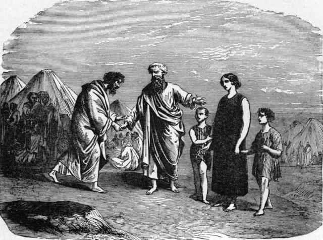 Exo1805-Jethro brings Moses_ wife and sons to him in the wilderness.jpg